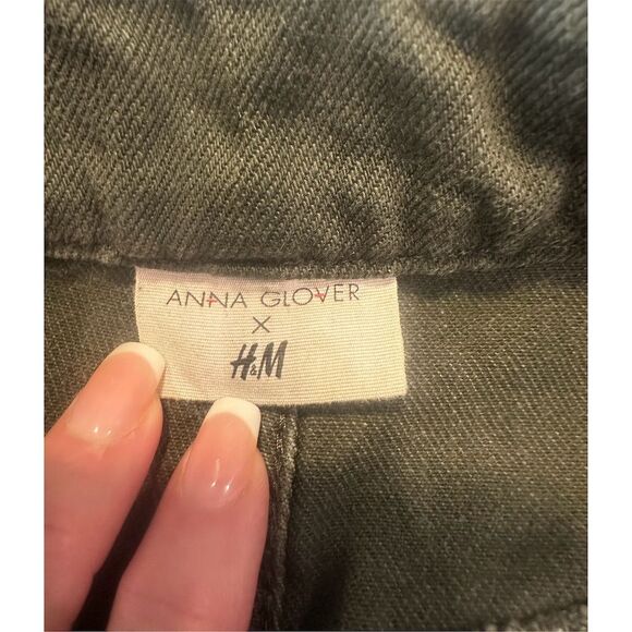 H&M Women's Size 12 Olive Green Denim Mini Skirt with Pockets - Picture 6 of 9